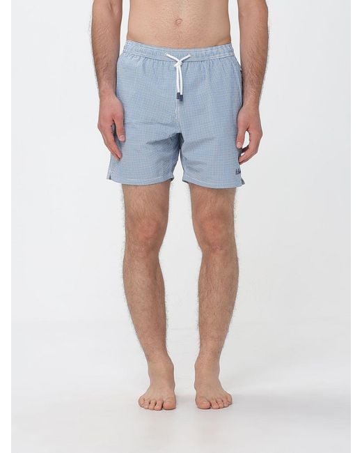 Mc2 Saint Barth Blue Checked Swimsuit for men