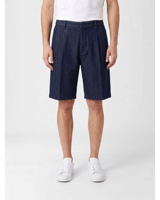 Emporio Armani Blue Cotton Blend Shorts for men