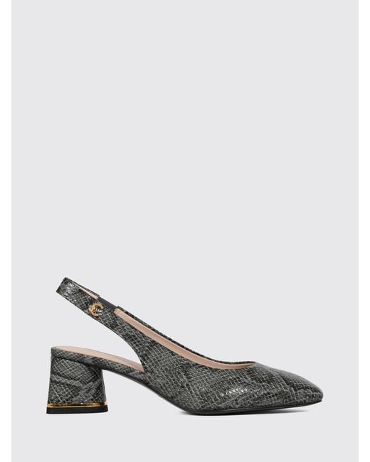 Coccinelle Metallic Python-Print Leather Slingbacks With A Medium Heel