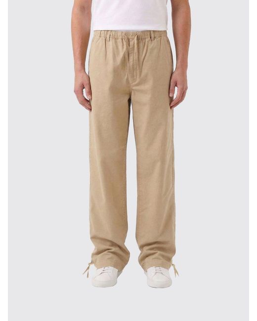 Ferragamo Natural Cotton And Silk Wide-Leg Trousers With Drawstring for men
