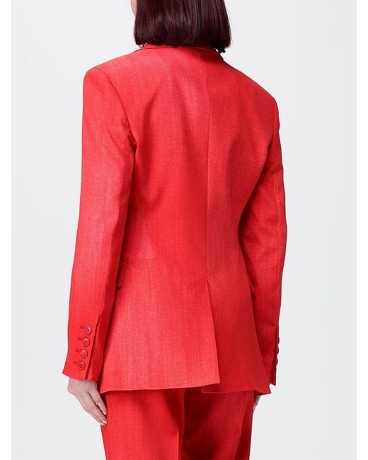 Ermanno Scervino Red Single Breasted Viscose Blazer