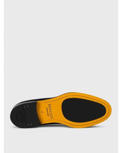 Doucal's Black Brushed Leather Loafers With Tassels for men