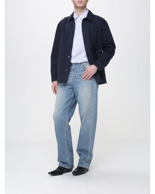Saint Laurent Blue Cotton Poplin Shirt for men