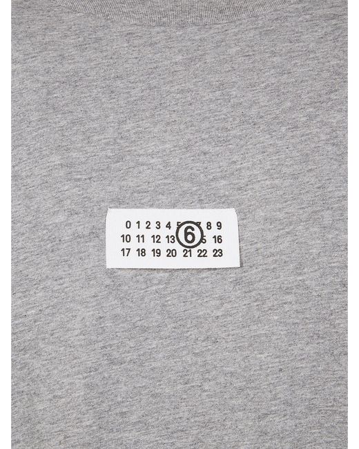 MM6 by Maison Margiela Gray Cotton T-Shirt With Logo for men