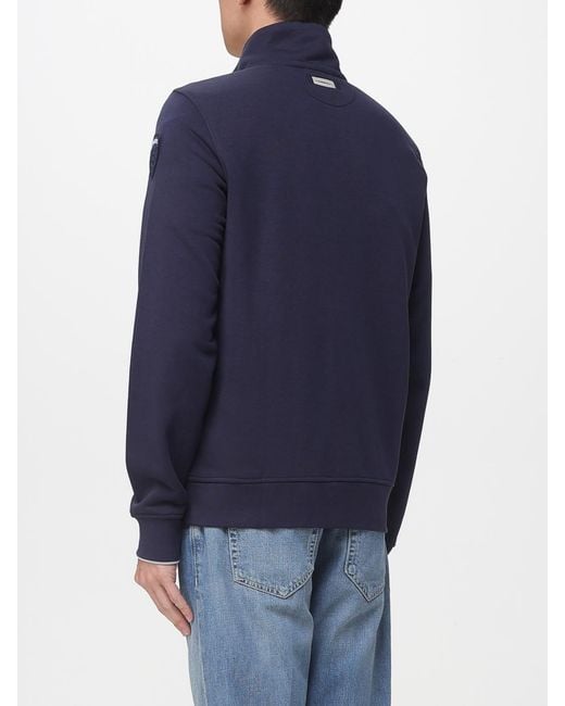 Blauer Blue Cotton Zip-Up Sweatshirt for men