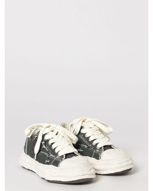 Maison Mihara Yasuhiro White Peterson Distressed Cotton Sneakers With Worn-Effect Sole for men