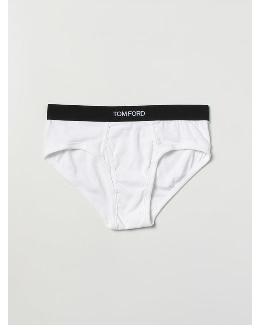 Slips De Algodón Elástico Tom Ford de hombre de color White