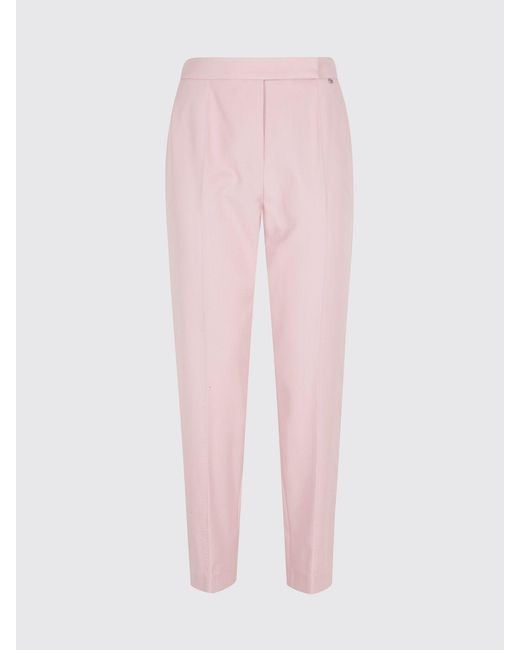 Nissa Pink Crepe Cropped Trousers