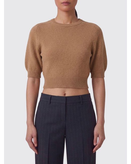 Khaite Blue Wool And Cashmere Crop Knit
