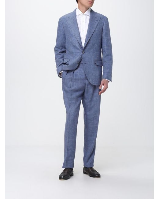 Brunello Cucinelli Blue Single-Breasted Blazer for men