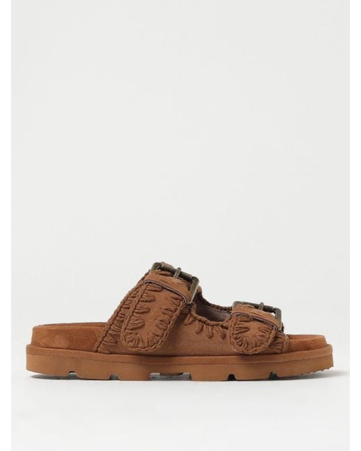 Mou Brown Flat Sandals