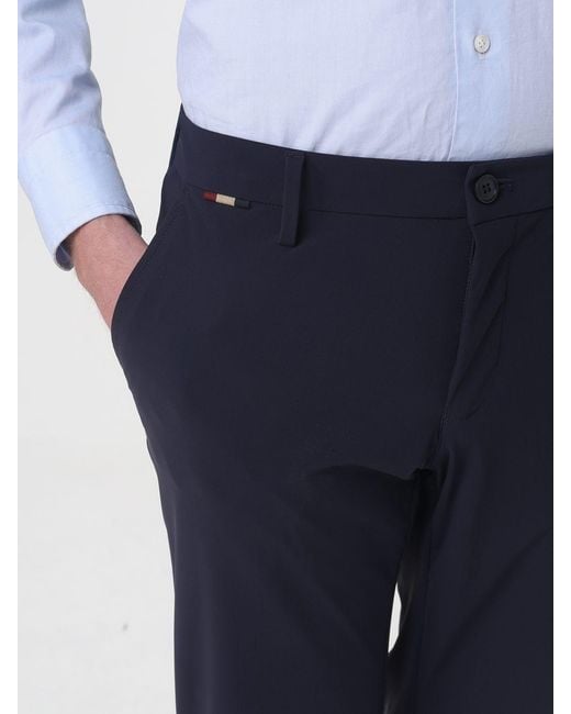 Mason's Blue Stretch Gabardine Chino Trousers for men