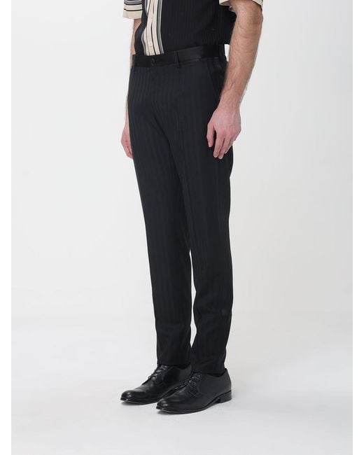 Dolce & Gabbana Black Dolce &Amp Gabbana Silk Blend Tailored Trousers for men