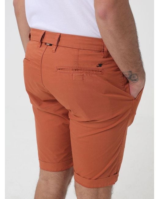 Mason's Orange Slim Fit Stretch Cotton Shorts for men