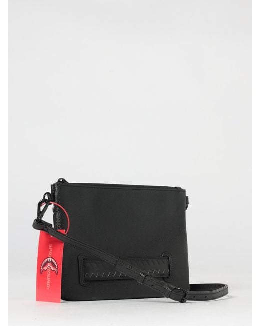 Portadocumentos De Piel Sintética Granulada Con Muñequera Y Correa Extraíble Sprayground de hombre de color Gray