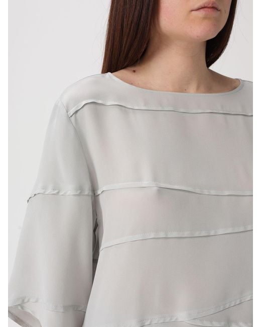 Liviana Conti Gray Iris Silk Blouse