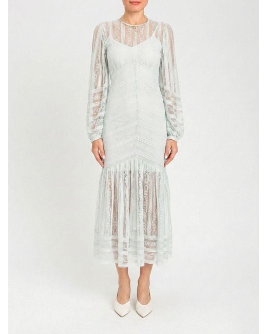 Twinset Multicolor Lace Midi Dress