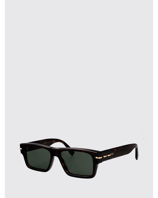 Fendi Black Rectangular Acetate Sunglasses With Contrasting Logo for men