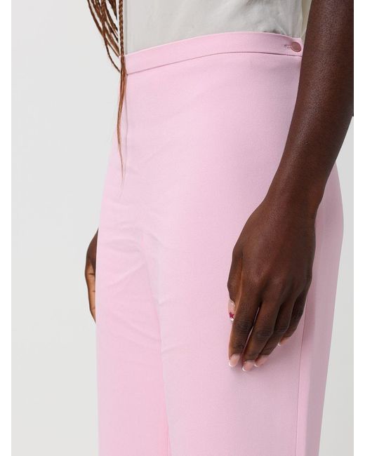 Alberta Ferretti Pink Flared Crêpe Trousers