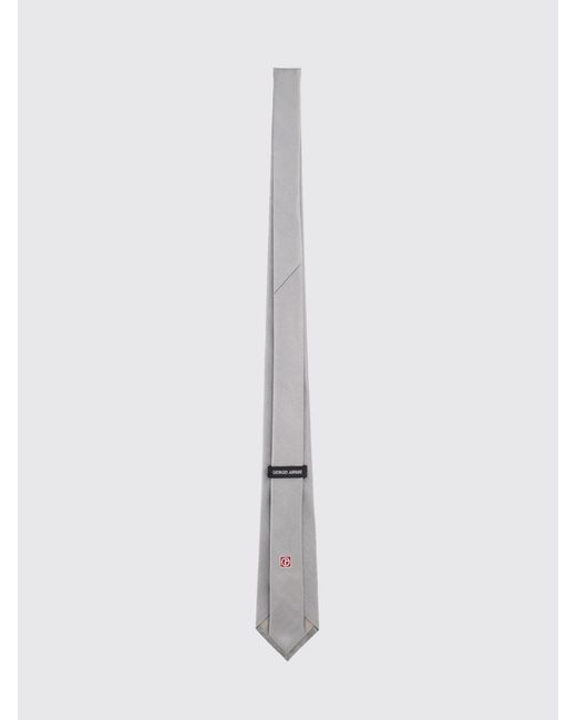Giorgio Armani White Silk Twill Tie for men