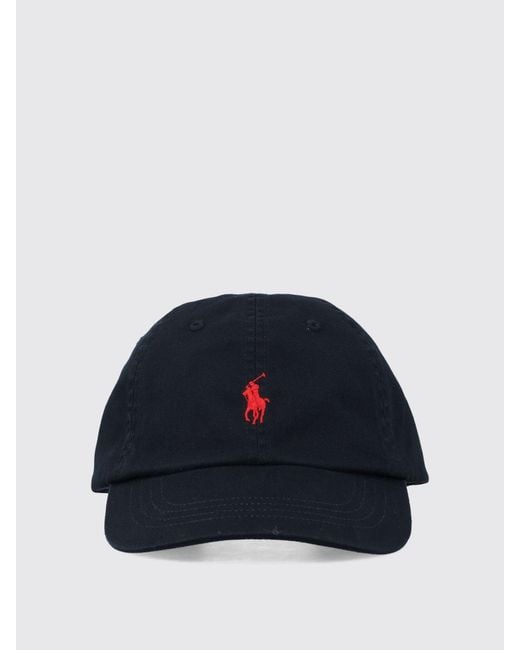 Polo Ralph Lauren Blue Cotton Hat With Embroidered Logo