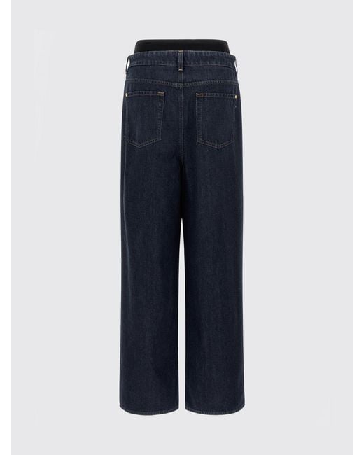 7 For All Mankind Blue Wide-Leg Cotton Denim Jeans