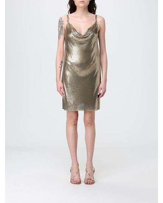 Versace Natural Metallic Mesh Mini Dress