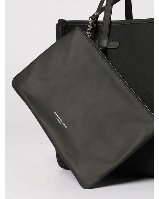 Gianni Chiarini Black Marcella Cotton Canvas And Leather Bag