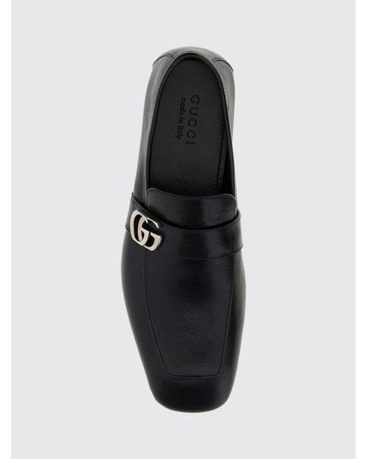 Gucci White Smooth Leather Driver Loafers With Gg Monogram for men