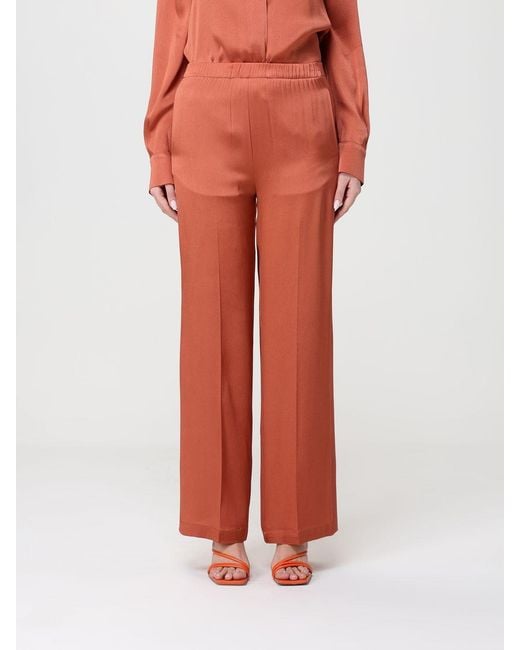Semicouture Red Silk Trousers