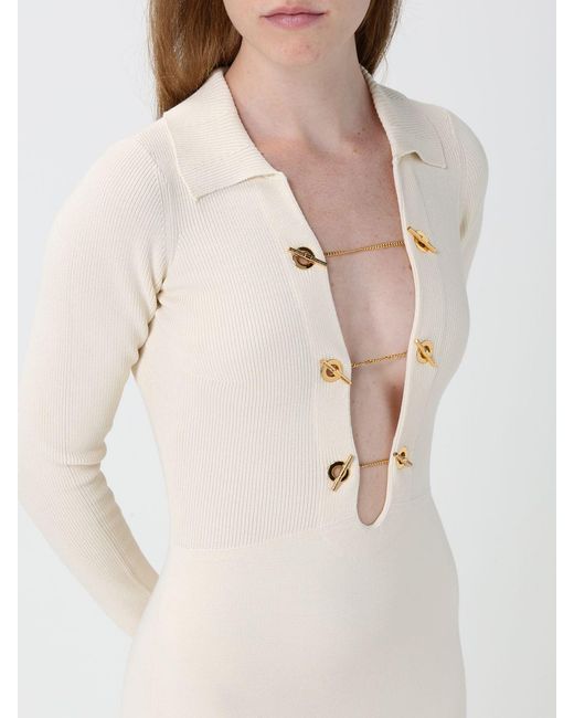 Elisabetta Franchi Natural Slim-Fit Midi Sheath Dress