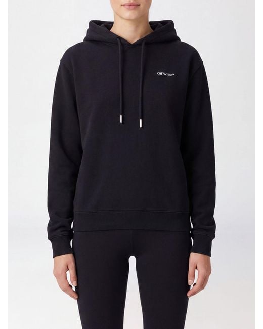 Off-White c/o Virgil Abloh Blue Arrow Logo Cotton Hoodie With Drawstring