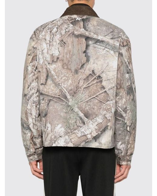 Represent Gray Cotton Jacket With Camouflage Print for men