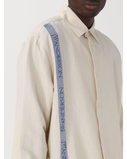 Camicia con banda logata di J.W. Anderson in Natural da Uomo