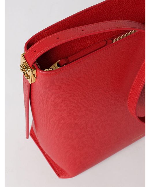 Coccinelle Red C-Me Lock Grained Leather Bag