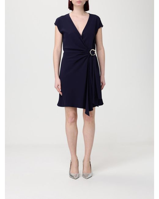 Liu Jo Blue Crêpe Wrap Dress