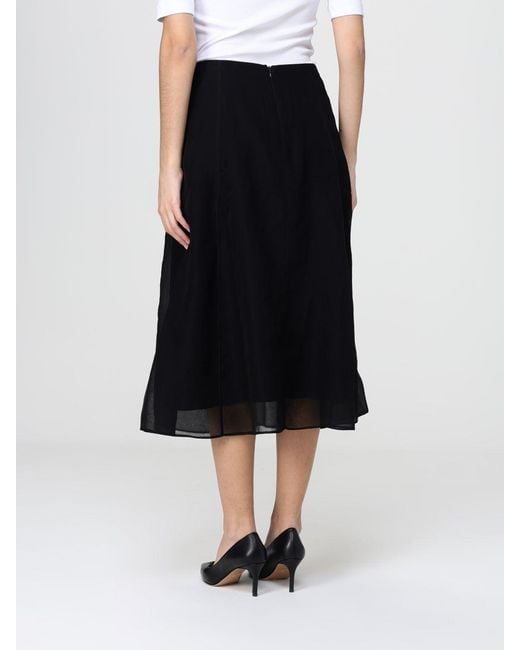 Brunello Cucinelli Black Silk Circle Midi Skirt