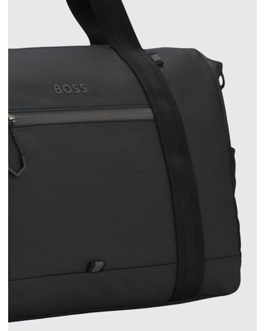 Boss Black Polyester Duffle Bag for men