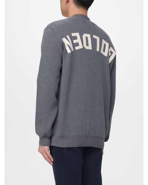 Golden Goose Deluxe Brand Gray Cotton Cardigan With Logo for men