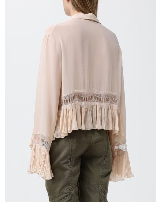 Blumarine Natural Viscose Georgette Shirt