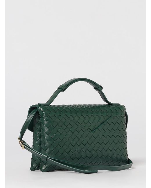Bottega Veneta Green Knot Lock Woven Leather Bag