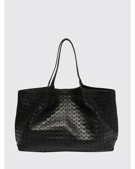 Serapian Black Secret Large Tasche Aus Geflochtenem Leder