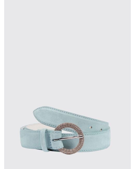 Orciani Blue Suede Calfskin Belt