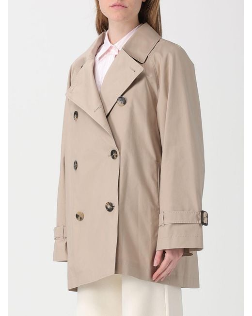 Max Mara Natural The Cube Double Breasted Cotton Trench Coat Max Mara
