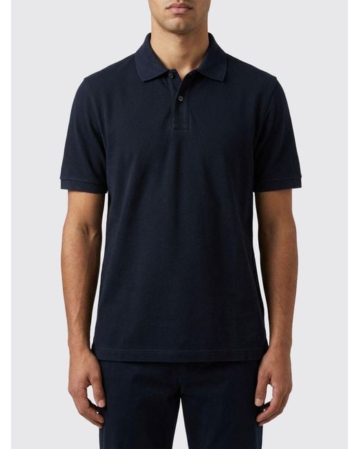 Fedeli Blue Basic Cotton Polo Shirt for men