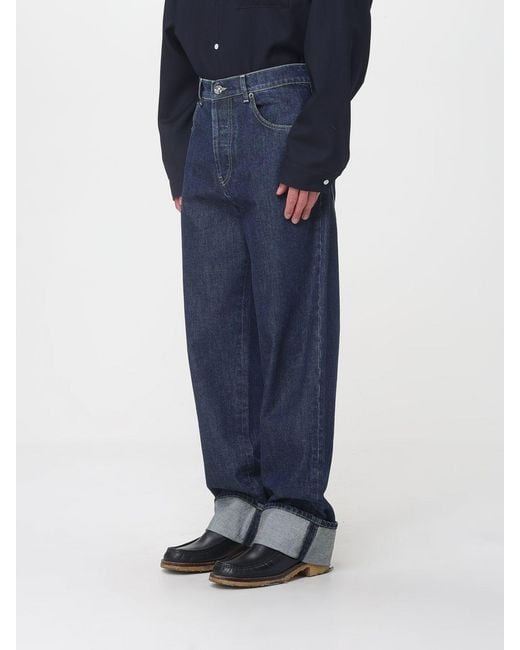 Marni Blue Cotton Denim Wide Leg Jeans for men