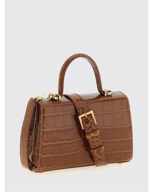 Versace Brown Medusa '95 Crocodile-Print Leather Bag