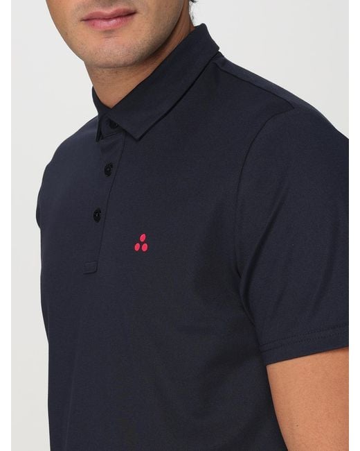 Peuterey Blue Cotton Blend Polo Shirt With Logo for men