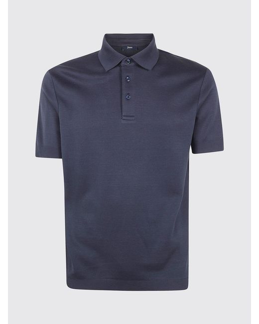 Herno Blue Short-Sleeve Polo Shirt for men