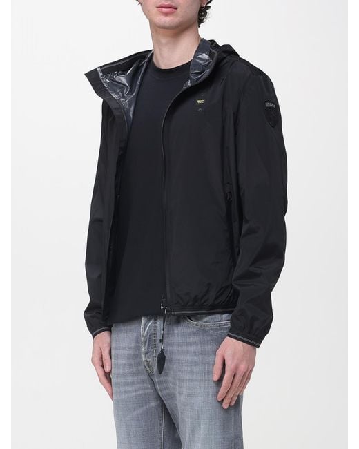 Blauer Blue Hooded Polyester Windbreaker for men